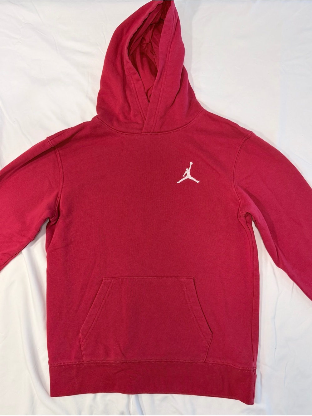 Nike Air Jordan Kids Red Hoodie with White Jumpman Logo